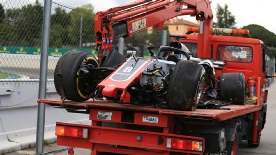 Разбитая машина Ромена Грожана © ESPN F1