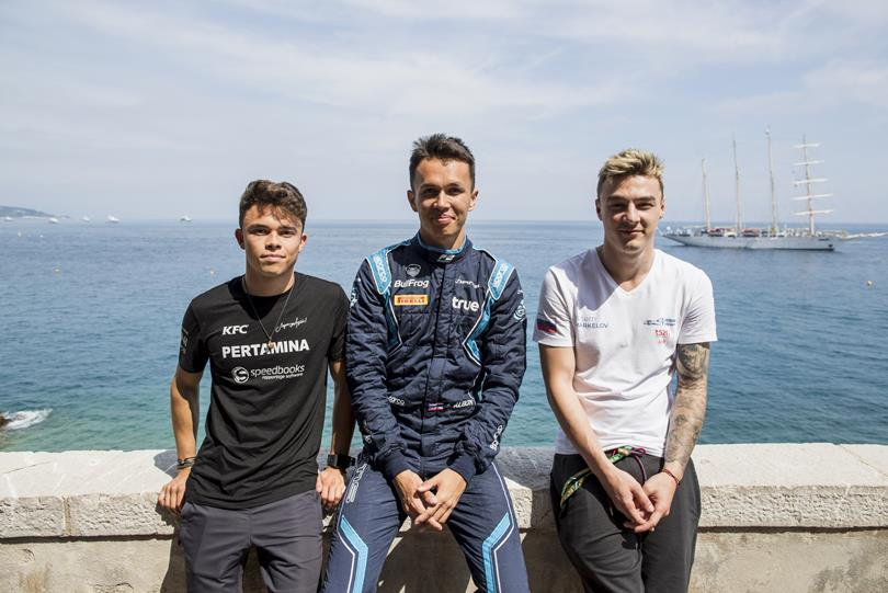 Первая тройка по итогам квалификации Ф2 в Монако © Formula 2