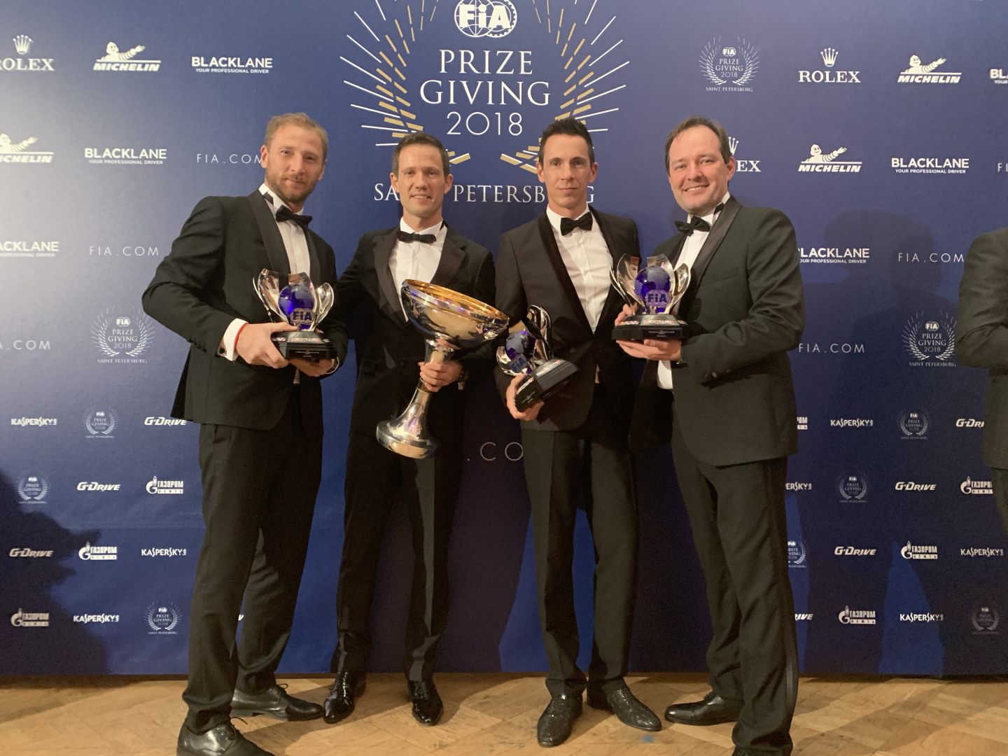Чемпионы мира и чемпионы Европы по ралли 2018 года © FIA Gala
