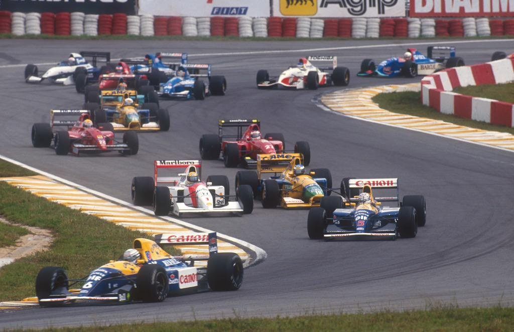 Дуэт гонщиков Williams лидирует на старте Гран При Бразилии-1992 © motorsportimages.com