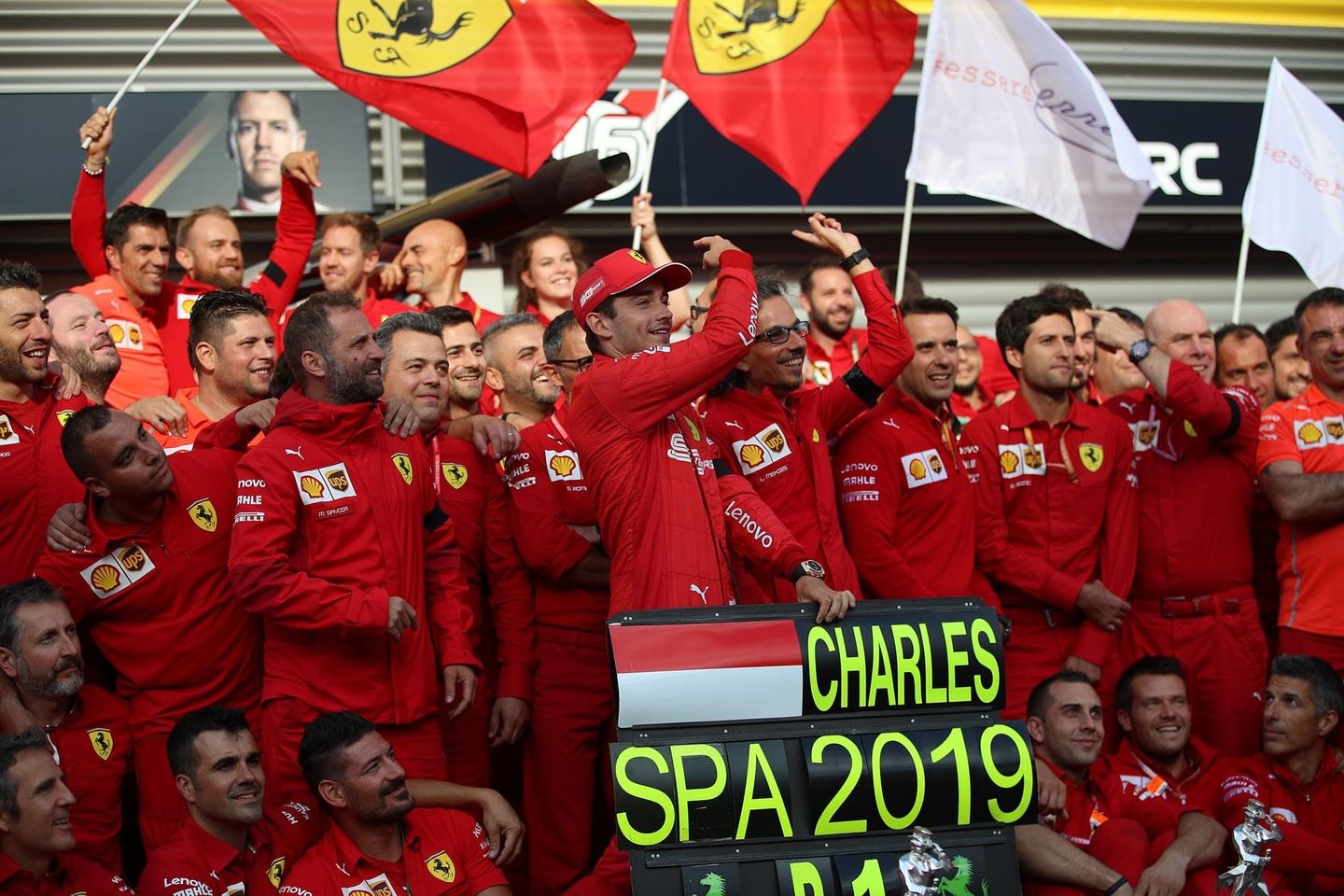 Ferrari празднует победу на Гран При Бельгии © Ferrari
