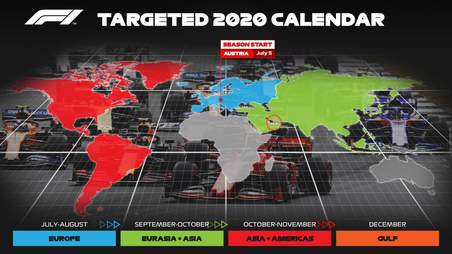 План по проведению этапов Формулы 1 в 2020 году © Formula 1