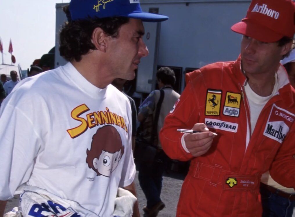 Айртон Сенна и Герхард Бергер в паддоке Гран При Сан-Марино-1994 © @1990sF1