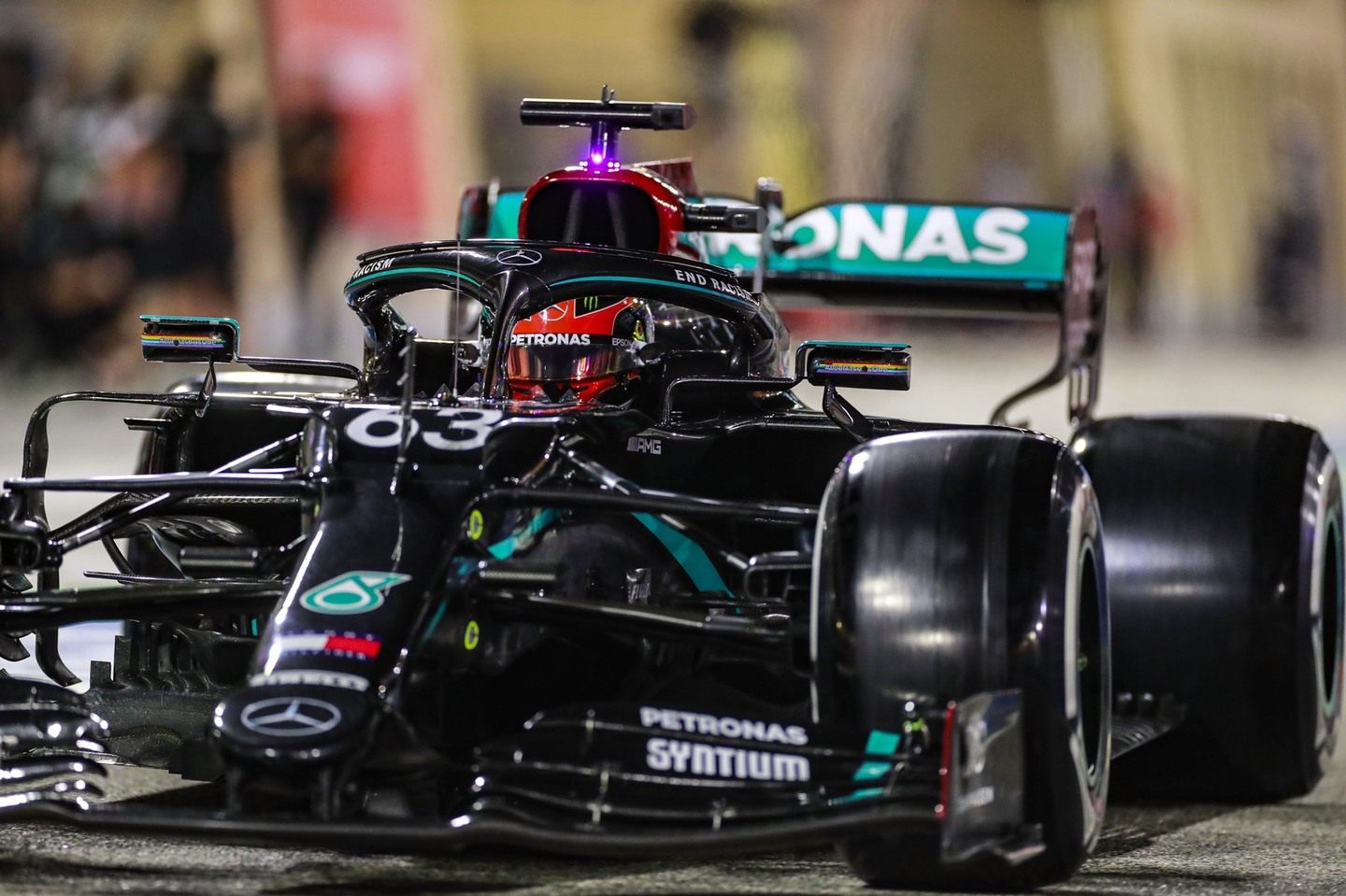 Джордж Расселл на тренировках перед Гран При Сахира © twitter.com/MercedesAMGF1