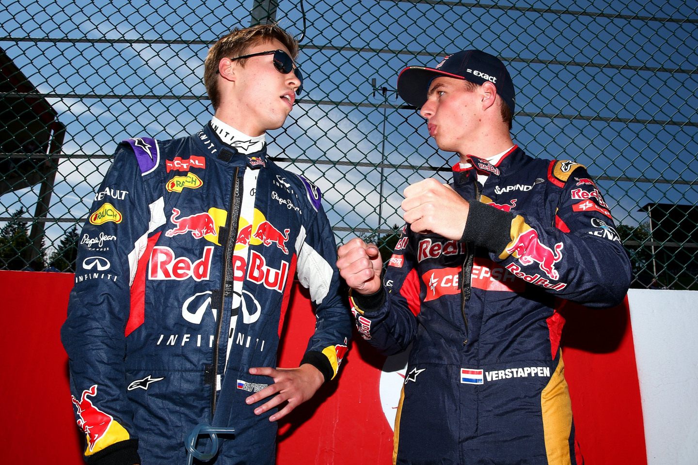 Даниил Квят и Макс Ферстаппен на Гран При Бельгии-2015 © Red Bull Content Pool / Getty Images