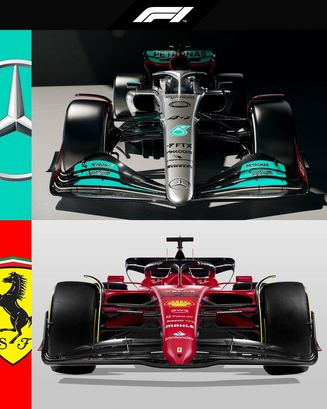 Сравнение Mercedes и Ferrari © twitter.com/F1