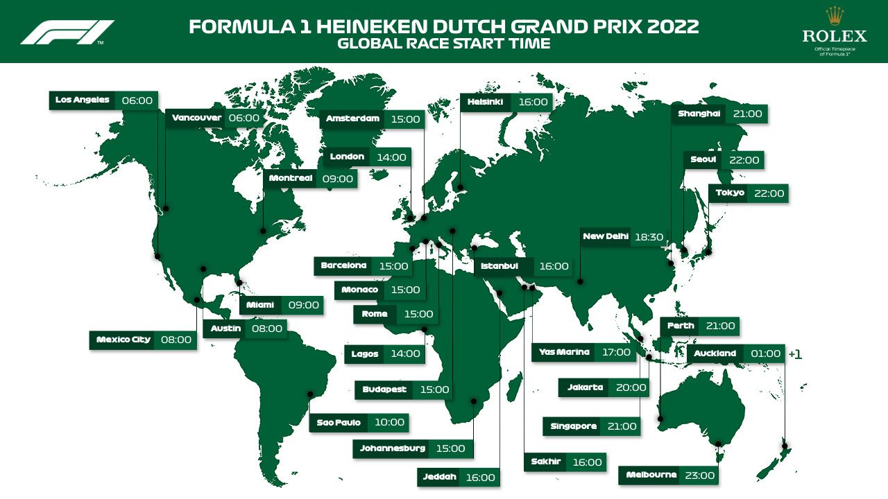 Время старта Гран При Нидерландов © F1