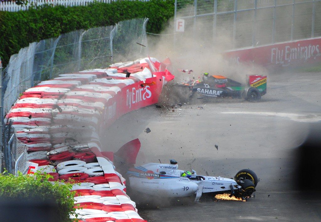 Авария Серхио Переса и Фелипе Массы на Гран При Канады-2014 © F1