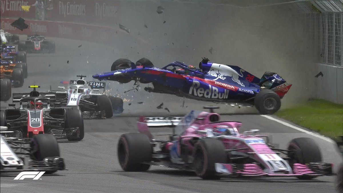 Столкновение Лэнса Стролла и Брендона Хартли © Formula1