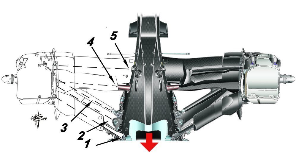 Задняя подвеска Mercedes © F1.com