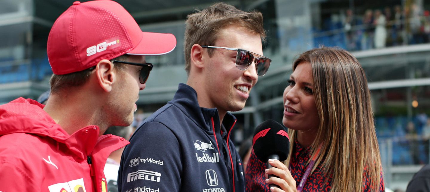 Даниил Квят и Себастьян Феттель во время стрит-интервью © Scuderia Toro Rosso