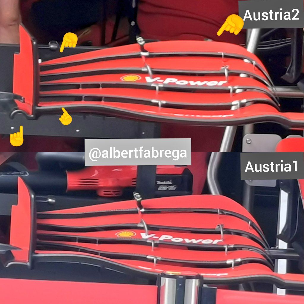 Новое переднее крыло Ferrari © twitter.com/AlbertFabrega