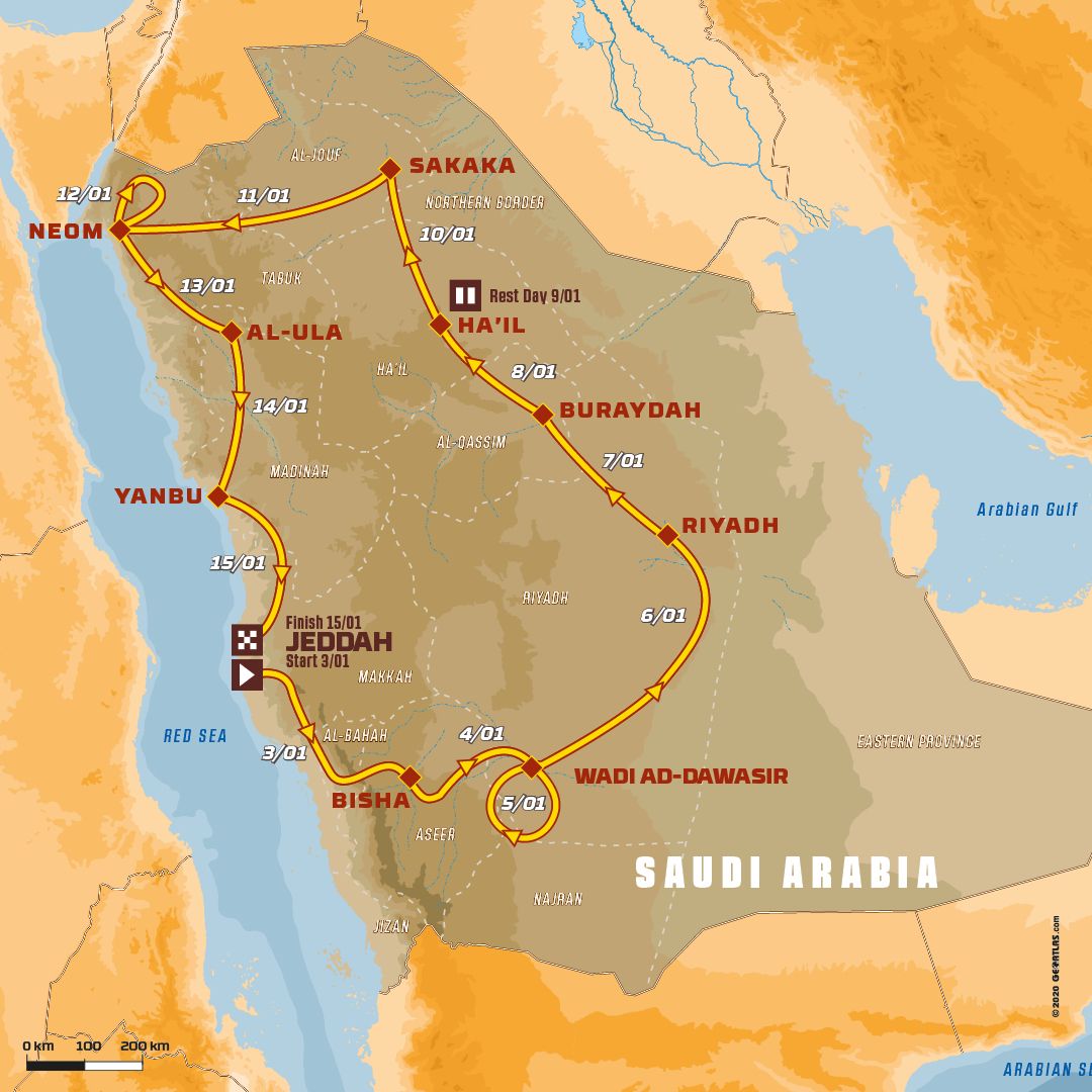 Официально представлен маршрут Дакара-2021
