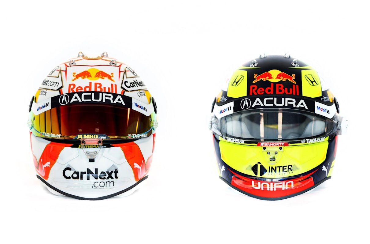 Шлемы Макса Ферстаппена и Серхио Переса © Red Bull Content Pool