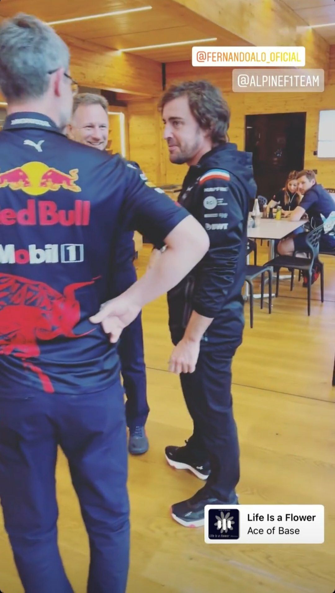 Фернандо Алонсо в моторхоуме Red Bull Racing © @ElReyGuiri