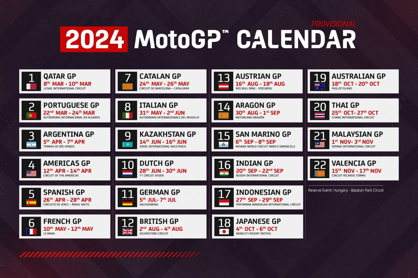 Календарь MotoGP на 2024 год: полное расписание этапов гран-при МотоГП -  Новости пользователей - Авто - Sports.ru