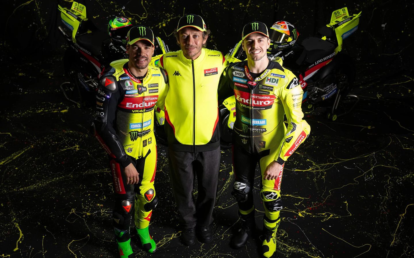 Франко Морбиделли, Валентино Росси и Фабио Ди Джаннантонио &copy; Pertamina Enduro VR46 Racing Team