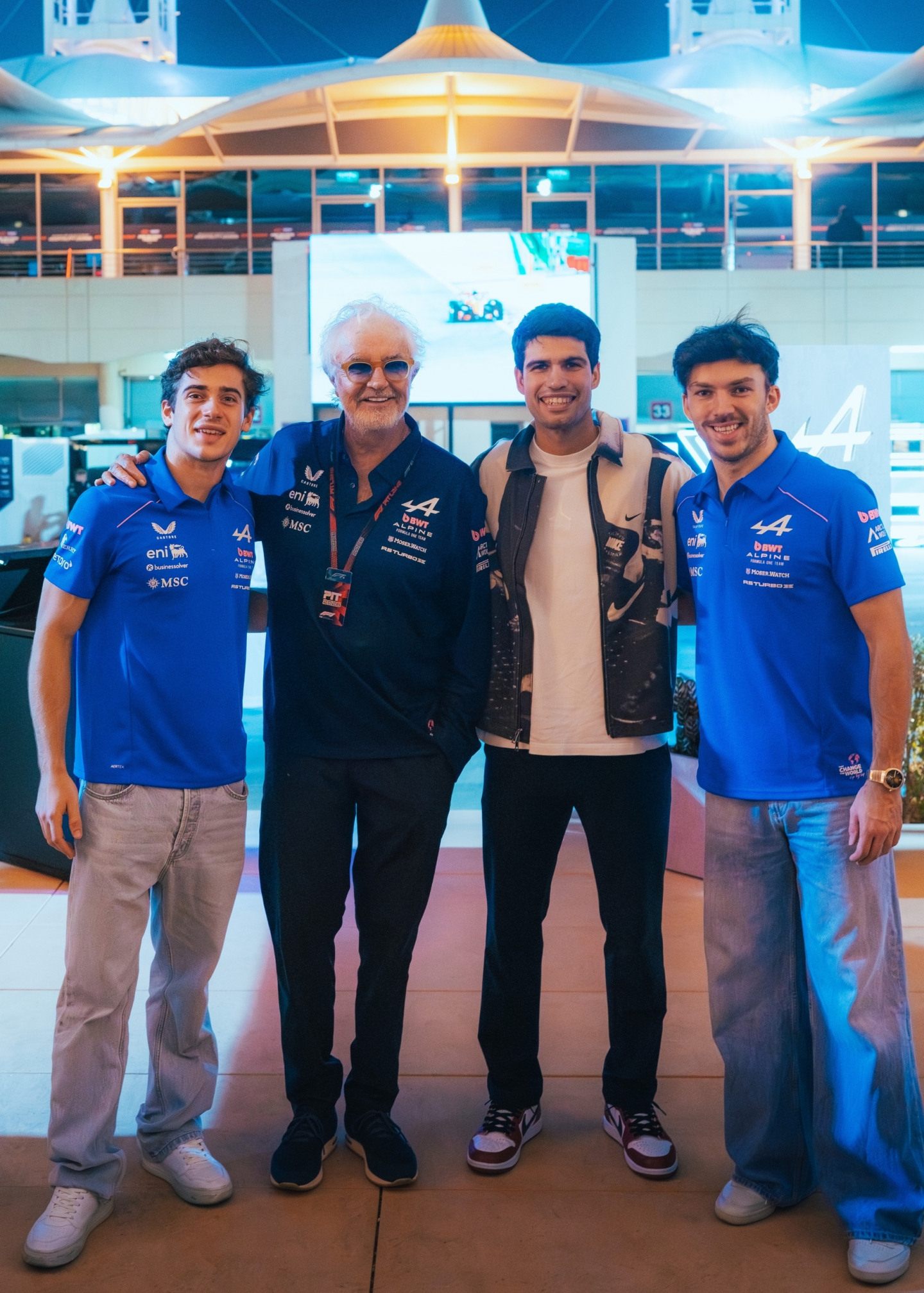 Франко Колапинто, Флавио Бриаторе, Карлос Алькарас и Пьер Гасли © Соцсети