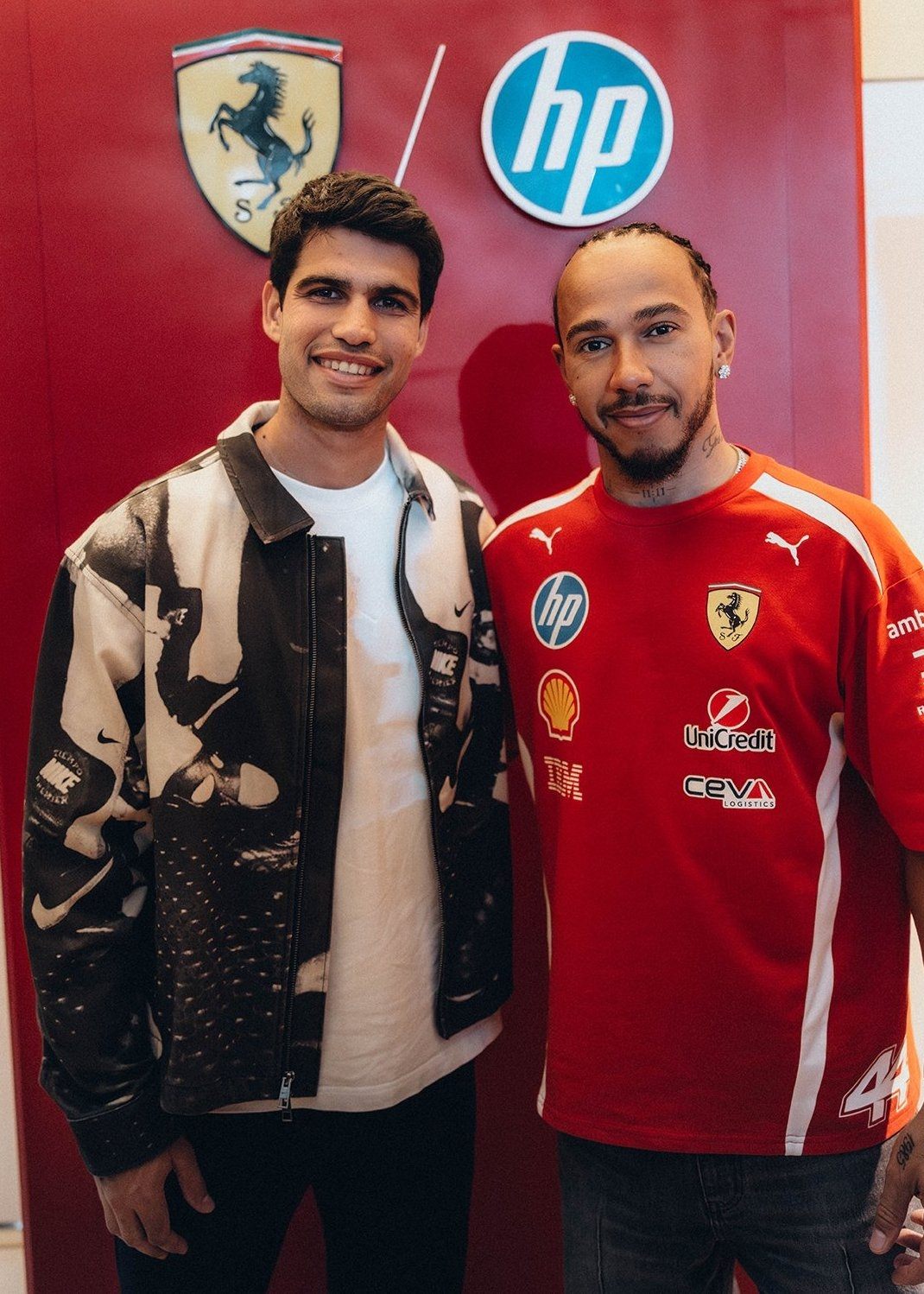 Карлос Алькарас и Льюис Хэмилтон © Соцсети