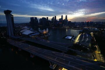 Пейзаж трассы в Сингапуре