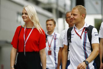Валттери Боттас, Williams Martini Racing, со своей женой Эмилией