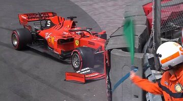 Себастьян Феттель разбил машину в третьей тренировке Гран При Монако