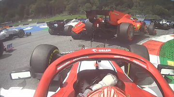 Видео: Столкновение гонщиков Ferrari на первом круге Гран При Штирии