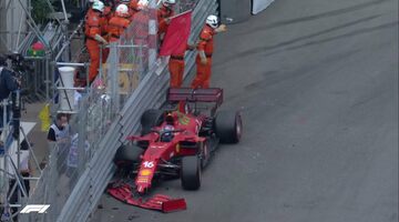 Авария Шарля Леклера в квалификации Гран При Монако. Видео